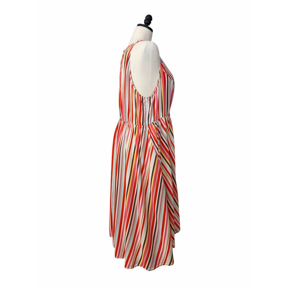 Torrid High Low Midi Dress Size 3X Sleeveless Flowy Multicolor Stripe Sundress - Picture 5 of 12